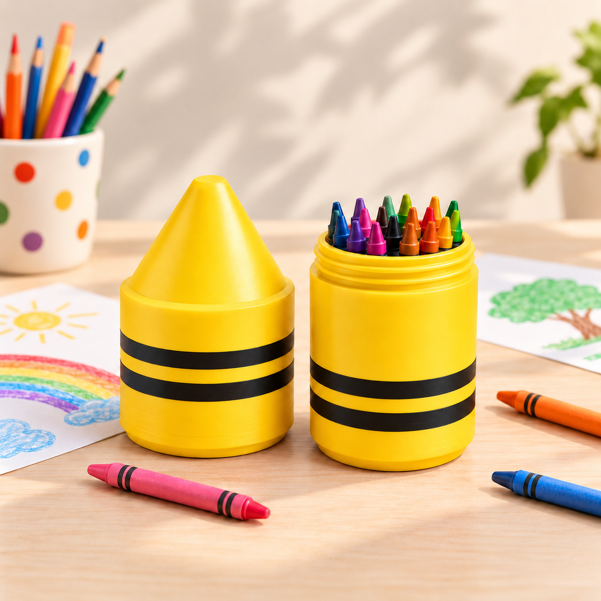 Boîte de Rangement "Crayon de Cire"