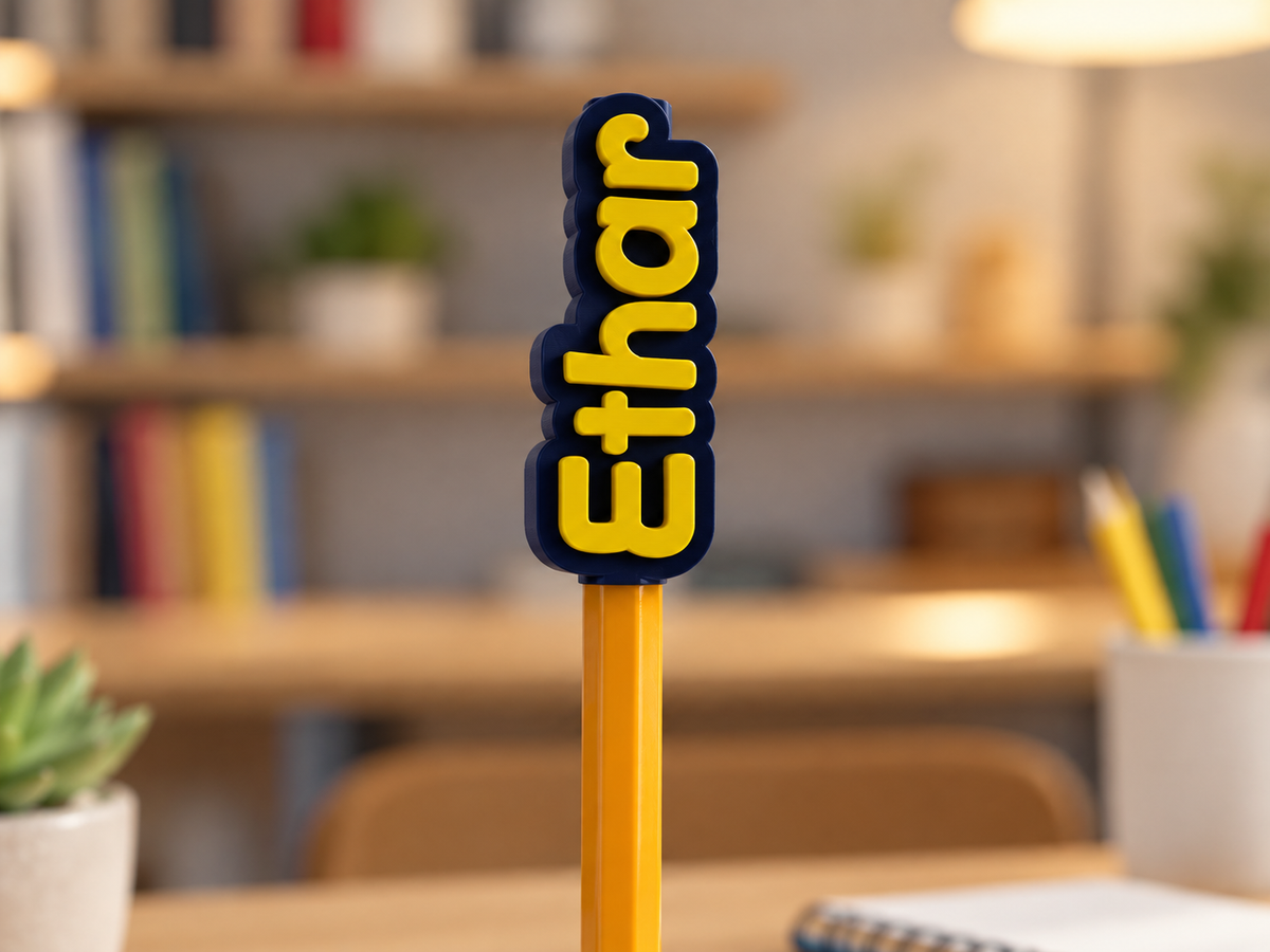 Embout de Crayon Prénom en 3D