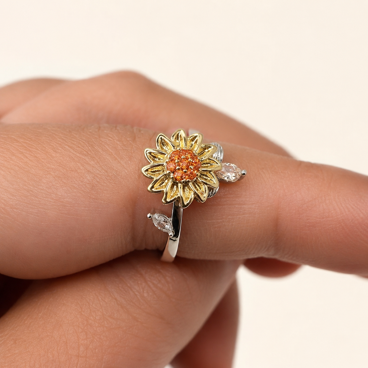 Bague Anti-Stress Tournante Tournesol – Sérénité & Fidget Sensoriel